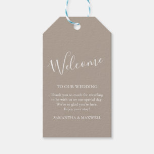 Beige Welcome Guest Gift Tags