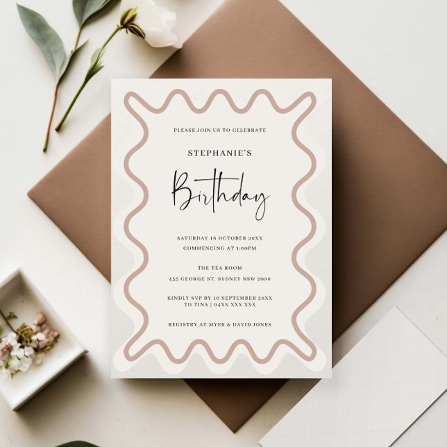 Beige White Border Bridal Shower Invitation (Creator Uploaded)