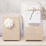 Beige White Corner Floral Boho Wedding Wrapping Paper Sheet<br><div class="desc">Beige White Corner Floral Boho Wedding Wrapping Paper Sheet</div>