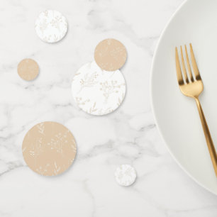 Beige White Floral Boho Wedding Confetti