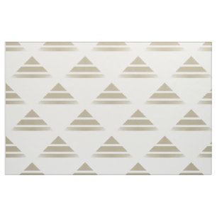 Beige White Geo Triangle Pattern Fabric