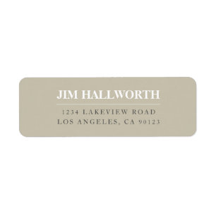 Beige White & Grey Modern Return Address