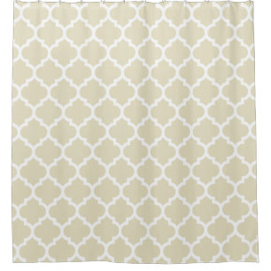Beige White Moroccan Quatrefoil Pattern #5