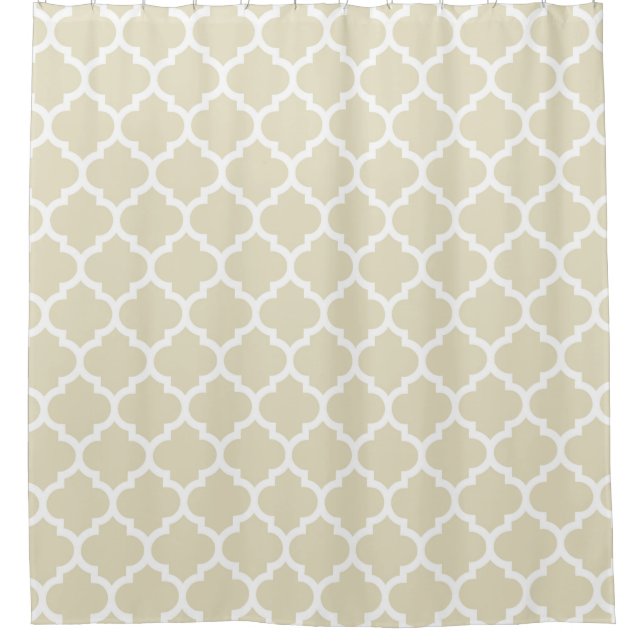 Beige White Moroccan Quatrefoil Pattern #5 (Front)