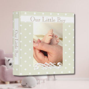 Beige-White Polka-Dots•Baby Album Binder