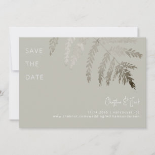 Beige White Text Modern Wedding Save the Date Invitation