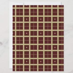 Beige Windowpane on Maroon Scrapbook Paper