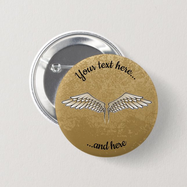 Beige Wings Button (Front & Back)