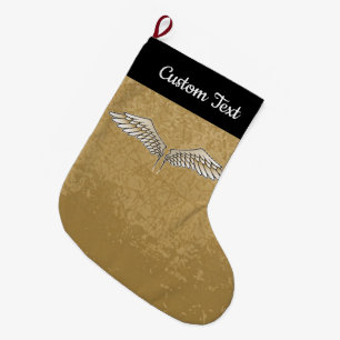 Beige Wings Christmas Stocking