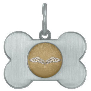 Beige wings pet ID tag