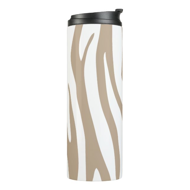 Beige zebra thermal tumbler (Rotated Left)