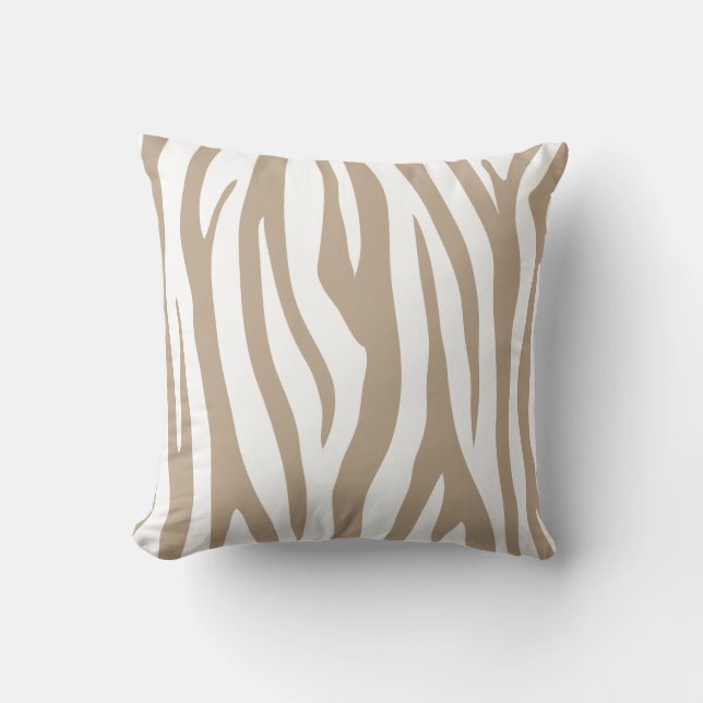 Beige zebra throw pillow (Front)