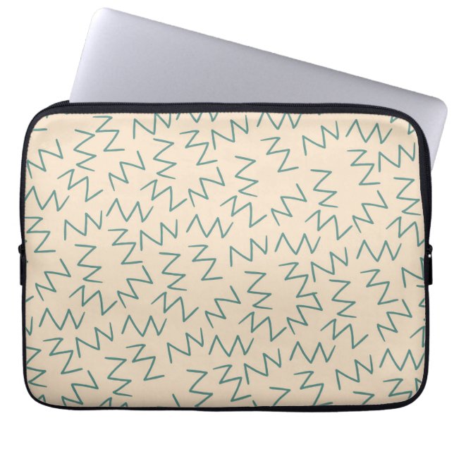 Beige Zig Zag Chic  Laptop Sleeve (Front)