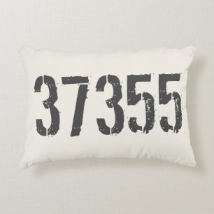 Beige Zip Code Trendy Accent Pillow