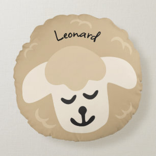 Beiges Schaf - personalisierbares Kinderkissen Round Pillow