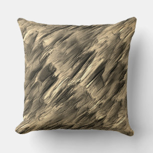 Beigish virtual stalactite or destroyed layers throw pillow