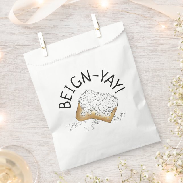 Beign-Yay! New Orleans NOLA Beignet Pastry Foodie Favour Bag (Clipped)