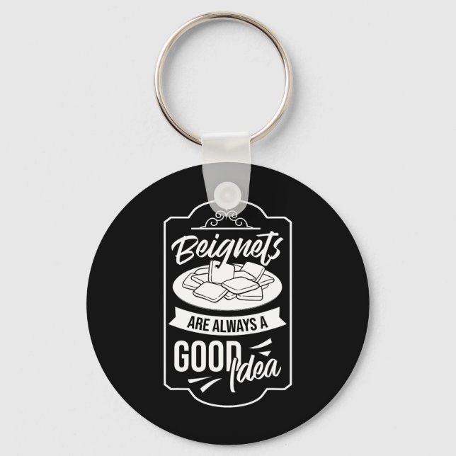 Beignet New Orleans French Quarter  Keychain (Front)