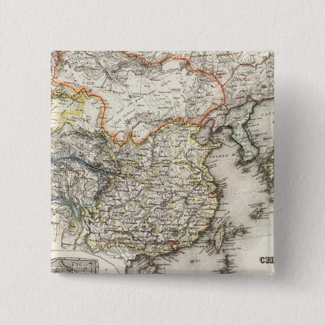 Beijing, China 2 Inch Square Button (Front)