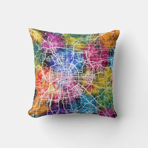 Beijing China City Map Throw Pillow