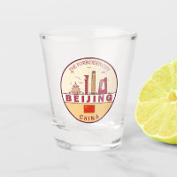 Beijing China City Skyline Emblem