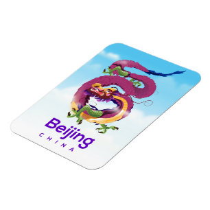 Beijing China Dragon travel poster Magnet