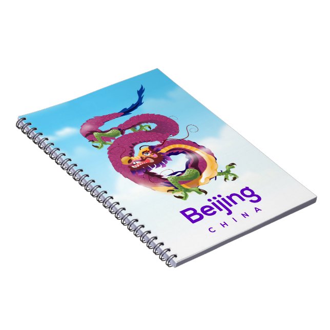 Beijing China Dragon travel poster Notebook (Right Side)