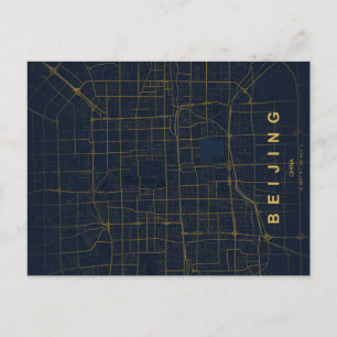 Beijing China Map Minimal Postcard