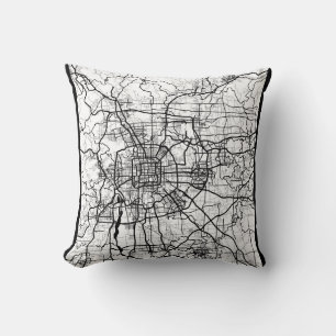 Beijing China Map Throw Pillow