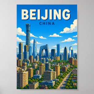 Beijing China Skyline Modern Cityscape Poster