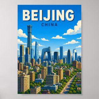 Beijing China Skyline Modern Cityscape Poster