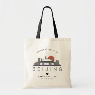 Beijing Wedding Stylized Skyline Tote Bag