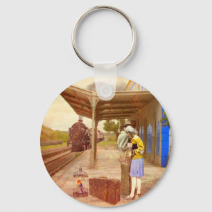 Beijo em Óbidos. Portugal Keychain