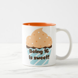 Being 16 is Sweet Birthday T shirts and Gifts Two-Tone Coffee Mug