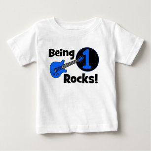 Being 1 Rocks! Personalized Baby's 1st Birthday Baby T-Shirt