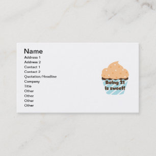 Being 21 is Sweet Birthday T-shirts and Gifts Business Card