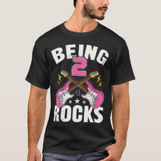 Being 2 Rocks Cute Two Years Old Guitar 2Nd T-Shirt