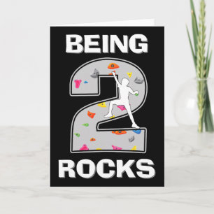 Being 2 Years Old Rocks Rock Climber 2nd Birthday Card