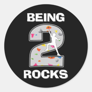 Being 2 Years Old Rocks Rock Climber 2nd Birthday  Classic Round Sticker