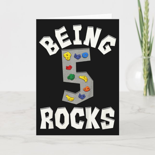 Being 5 Rocks Rock Climber 5th Birthday Funny  Card (Front)
