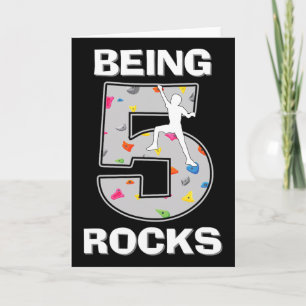 Being 5 Years Old Rocks Rock Climber 5th Birthday  Card