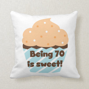 Being 70 is Sweet Birthday T-shirts and Gifts Throw Pillow