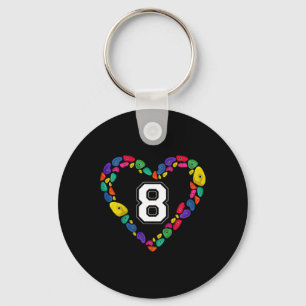 Being 8 Rocks Rock Climbing 8th Birthday Party Keychain
