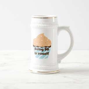 Being 90 is Sweet Birthday T-shirts and Gifts Beer Stein