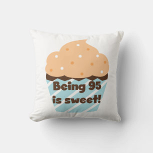 Being 95 is Sweet Birthday T-shirts and Gifts Throw Pillow
