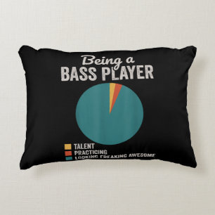 Being a Bassist Musician Funny Bass Guitar Player Accent Pillow
