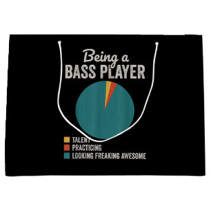 Being a Bassist Musician Funny Bass Guitar Player Large Gift Bag