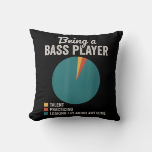 Being a Bassist Musician Funny Bass Guitar Player Throw Pillow