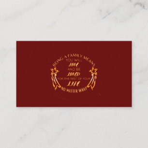 Being A Family Means You Will Love And Be Loved Fo Place Card