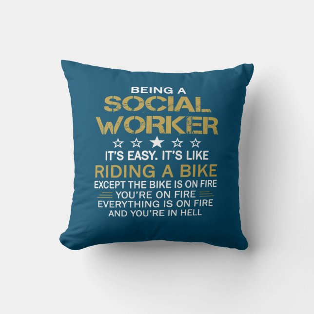 Being a social worker throw pillow (Front)